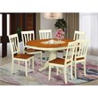 Pemberly Row 7-Piece Oval Butterfly Leaf Dining Set in Buttermilk/Cherry