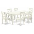 Pemberly Row 7-Piece Wood Dining Set with X-Back Chairs in White