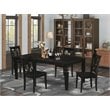Pemberly Row 5-Piece Wood Dining Seat in Black with X-Back Chairs