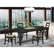 Pemberly Row 5-Piece Traditional Wood Dining Table Set in Black