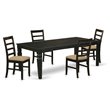 Pemberly Row 5-Piece Traditional Wood Dining Table Set in Black