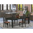 Pemberly Row 5-Piece Wood Dining Set with Extension Leaf in Black