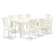 Pemberly Row 9-Piece Dining Set with Wood Seat in Linen White