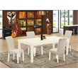 Pemberly Row 5-Piece Upholstered Dining Set in Linen White/Cream