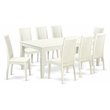 Pemberly Row 9-Piece Wood Dining Table and Chair Set in Linen White
