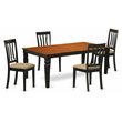 Pemberly Row 5-Piece Wood Kitchen Dining Set in Black and Cherry Finish