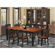 Pemberly Row 7-Piece Wood Dining Table Set in Black and Cherry