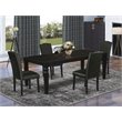 Pemberly Row 5-Piece Wood Dining Set with Parson Chairs in Black Finish