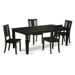 Pemberly Row 5-Piece Wood Dining Set with Self-Storing Black Table