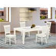Pemberly Row 5-Piece Wood Dining Set with Chairs in Linen White