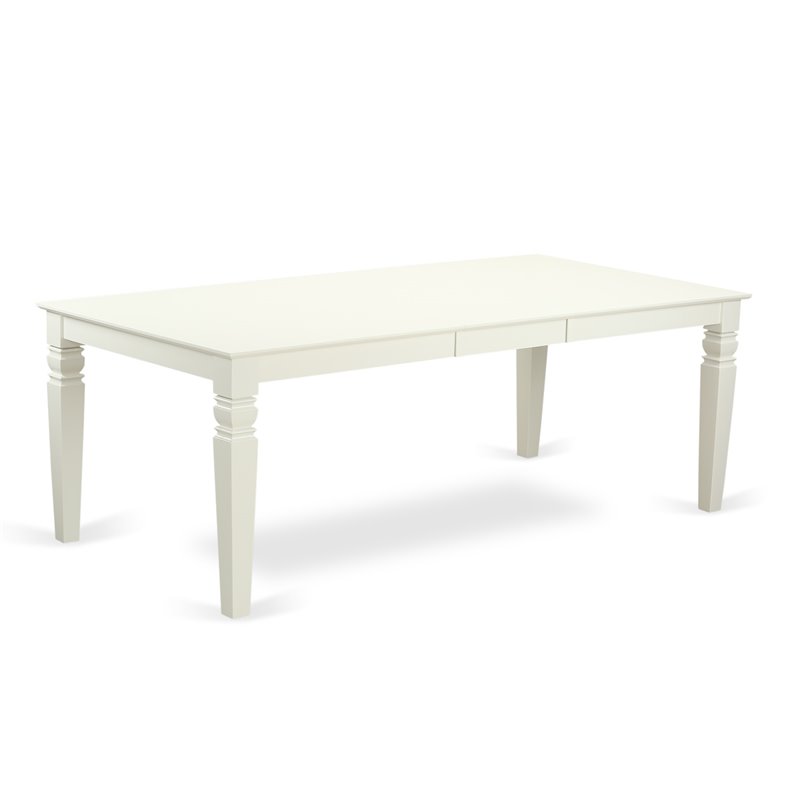 Pemberly Row 5-Piece Wood Dining Set with Faux Leather Seats in Linen White