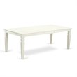 Pemberly Row 5-Piece Wood Dining Set with Faux Leather Seats in Linen White