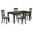 Pemberly Row 5-Piece Rubberwood Dining Set in Cappuccino Finish