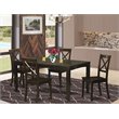 Pemberly Row 5-Piece Wood Dining Table Set with Cappuccino Finish