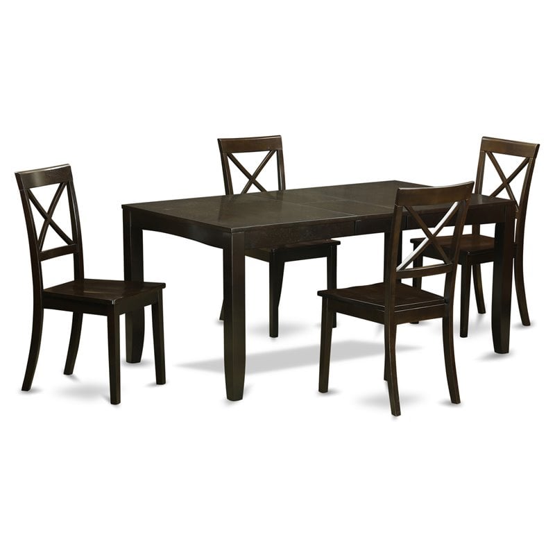 Pemberly Row 5-Piece Wood Dining Table Set with Cappuccino Finish