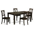 Pemberly Row 5-Piece Wood Dining Table Set with Cappuccino Finish