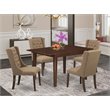 Pemberly Row 5-Piece Wood Dining Set in Mahogany/Light Sable