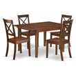 Pemberly Row 5-Piece Wood Dining Set with Rectangular Table in Mahogany
