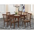 Pemberly Row 7-Piece Kitchen Set with Butterfly Leaf Table in Mahogany