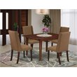Pemberly Row 5-Piece Wood Dining Table and Chair Set with Upholstered Seats