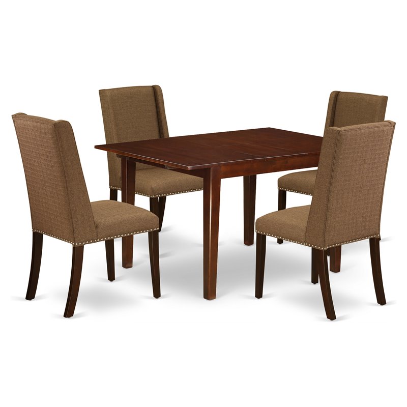 Pemberly Row 5-Piece Wood Dining Table and Chair Set with Upholstered Seats