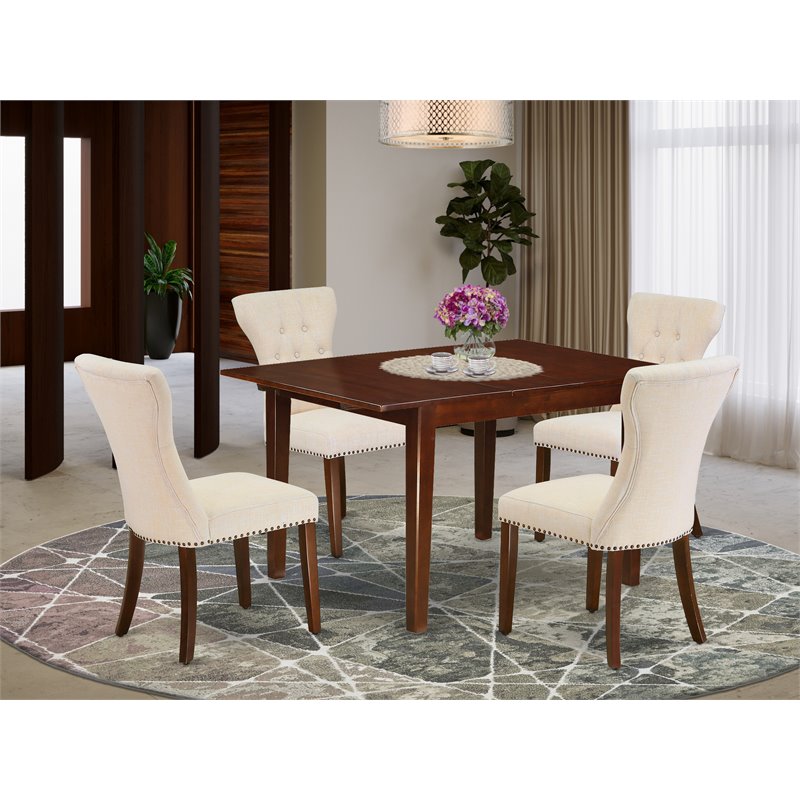 Pemberly Row 5-Piece Wood Table and Dining Chair Set in Mahogany