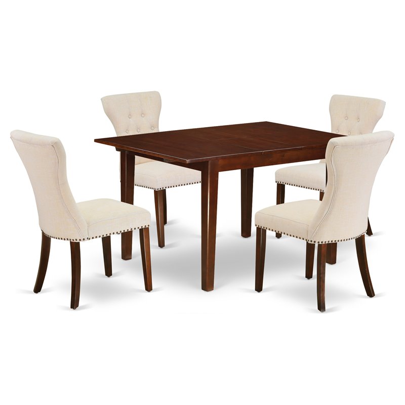 Pemberly Row 5-Piece Wood Table and Dining Chair Set in Mahogany