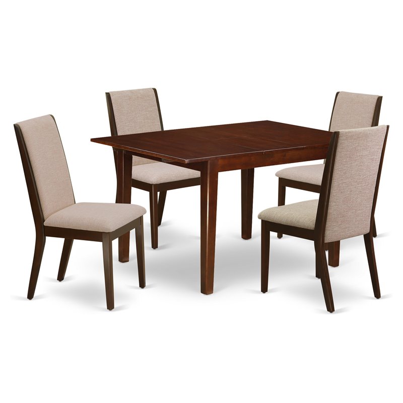 Pemberly Row 5-Piece Wood Dining Table Set with Mahogany Finish
