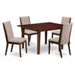 Pemberly Row 5-Piece Wood Dining Table Set with Mahogany Finish