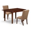 Pemberly Row 3-Piece Wood Dining Set in Mahogany and Light Sable Finish
