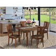 Pemberly Row 5-Piece Mahogany Dining Table Set with Faux Leather Chairs