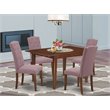 Pemberly Row 5-Piece Wood Dining Set with Parson Chairs in Mahogany
