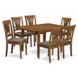 Pemberly Row 7-Piece Rectangular Wood Dining Set in Saddle Brown Finish