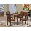 Pemberly Row 5-Piece Dining Set with Slatted Chairs in Mahogany Finish