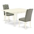 Pemberly Row 3-Piece Wood Dining Set in Linen White and Smoke Finish