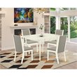 Pemberly Row 5-Piece Dining Set in Linen White with Shitake Seats