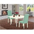 Pemberly Row 3-Piece Dining Table Set in Linen White and Pond