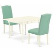 Pemberly Row 3-Piece Dining Table Set in Linen White and Pond
