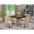 Pemberly Row 5-Piece Dining Set with Mahogany & Doeskin Finish