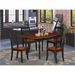 Pemberly Row 5-Piece Wood Dining Table Set in Black and Cherry