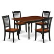 Pemberly Row 5-Piece Wood Dining Table Set in Black and Cherry