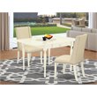 Pemberly Row 3-Piece Wood Dining Set with Drop Leaves in Linen White