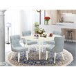 Pemberly Row 5-Piece Wood Dining Set in Linen White and Baby Blue