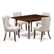 Pemberly Row 5-Piece Wood Dining Set with Drop Leaf in Mahogany Finish