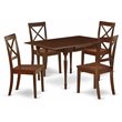 Pemberly Row 5-Piece Traditional Wood Dining Set in Mahogany