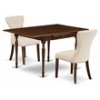Pemberly Row 3-Piece Rubber Wood Dining Set in Mahogany/Light Beige
