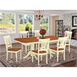 Pemberly Row 7-Piece Wood Dining Table Set in Buttermilk and Cherry