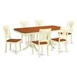 Pemberly Row 7-Piece Wood Dining Table Set in Buttermilk and Cherry