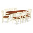 Pemberly Row 9-Piece Dining Set with X Back Chairs in Buttermilk/Cherry