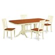 Pemberly Row 5-Piece Dining Set with Ladder Back Chairs and Cherry Finish